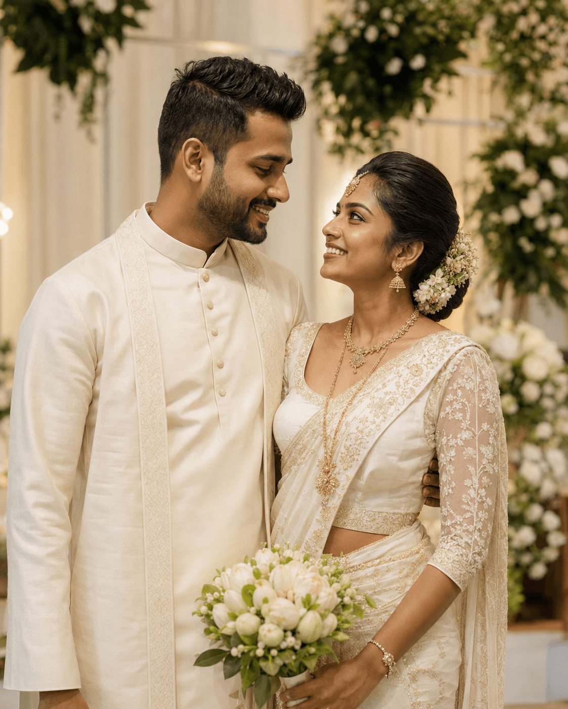Editorial wedding portrait of Dinuka and Thilini